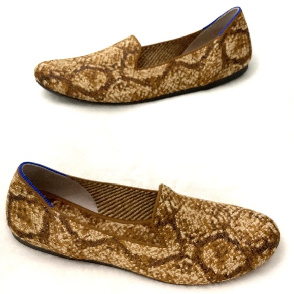 Rothy’s Slip On Ballet Comfort Loafers Bronze Metallic Python Flats Size 9 - Picture 2 of 16